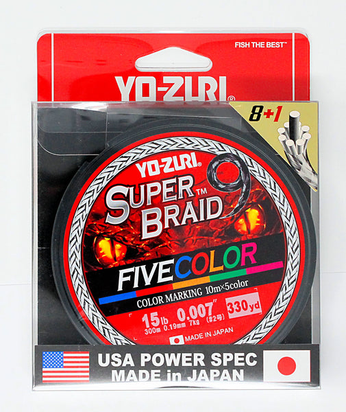 Yo-Zuri Super Braid 9 5-Color 15Lb 330Yd