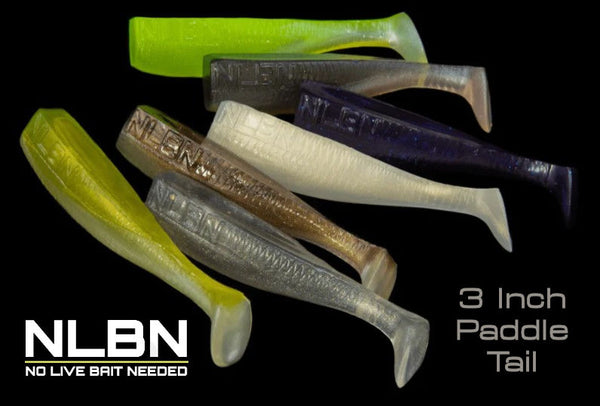 No Live Bait Needed (NLBN) 3 Inch Paddle Tail Swimbait  Grumpys Tackle