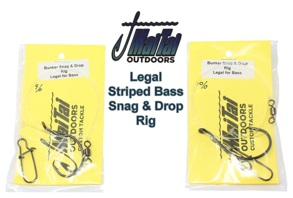 anti snag fishing hooks MaiTai Legal Striped Bass Snag & Drop Rig – Grumpys Tackle