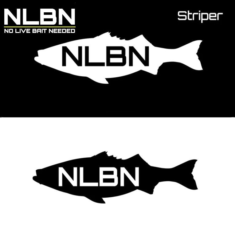 No Live Bait Needed (NLBN) Striper Decal – Grumpys Tackle