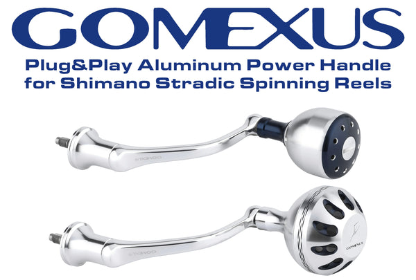 Gomexus Plug&Play Aluminum Power Handle for Shimano Stradic Spinning Reels – MJ57 & MJ63