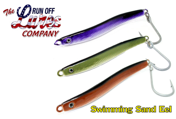 eel river fishing lures Run Off Swimming Sand Jig 4 oz / White Its glide action and boating Hook Antler Heart Love Color:Bright Eyes