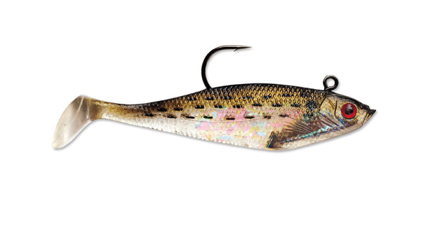 WildEye Swim Shad 09 Fishing Lure - Bunker Color, Lifelike Swimming Action With VMC Hooks