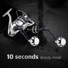 reel knob for shimano saragosa 8000 direct fit Gomexus Plug&Play Aluminum Power Handle For Shimano Saragosa SW Spinning Reel Silver 90mm (Saragossa 8000