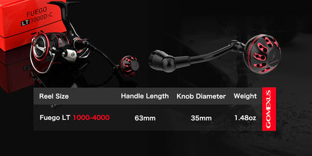 Gomexus Plug&Play Aluminum Power Handle For Daiwa Fuego Spinning Reel