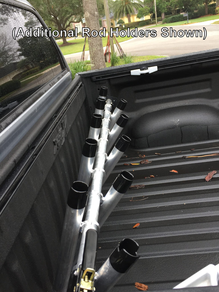 truck window fishing rod holder Aluminum Clamp on Fly Holders for Bed, Holds Fishing Rods and Reels for Pickup or Boat, 6 Rods 73) and has dovetail slots for positioning the adjustable Rush Creek Creations Truck Bed