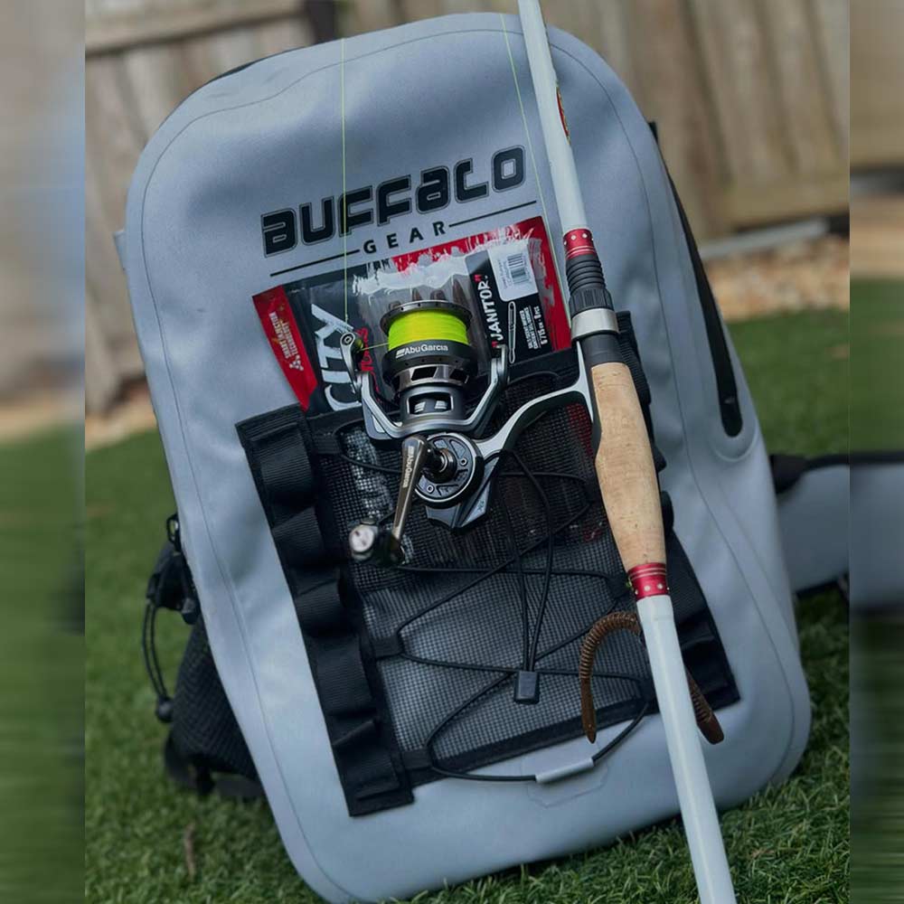 Buffalo Gear 27QT Waterproof Fishing Backpack with Rod Holder
