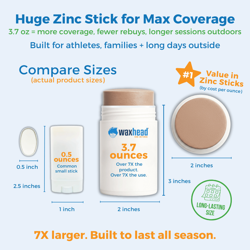 Waxhead Sun Defense Tinted Zinc Sunscreen Stick for Face (3.7 oz