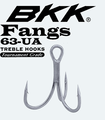 BKK Hooks Fangs-63 UA Size 2 Treble 7ea