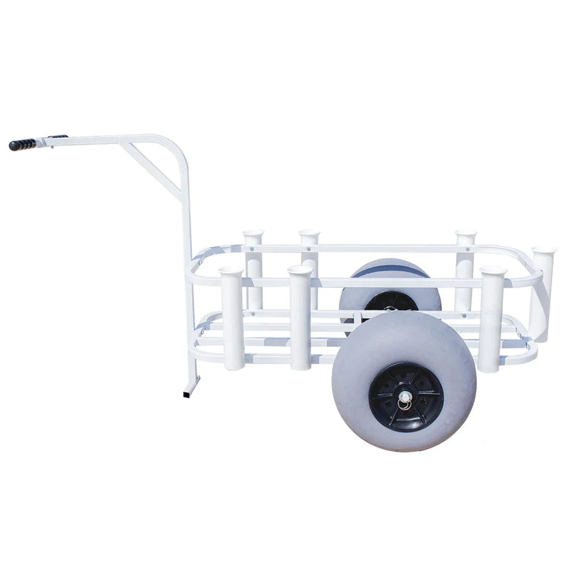 cpi designs reels on wheels economy fishing cart Sea Striker Balloon Beach Wheel Deluxe Pier & Surf Cart – Grumpys Tackle