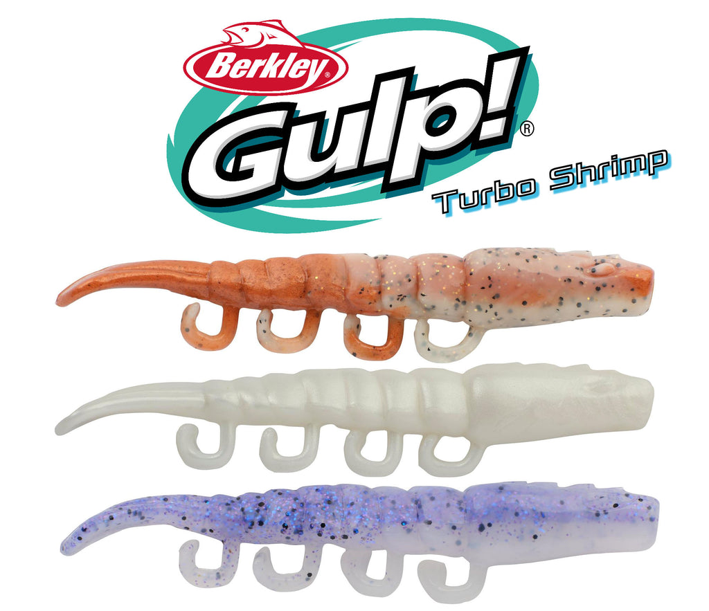 Leurre Souple Berkley Gulp! Turbo Shrimp - Imitation Crevette, Parfumé, Pour Pêche En Eau Salée (5cm, Couleur Camo) - 12