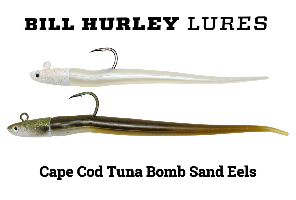 cod fishing surface lures Bill Hurley Cape Cod Tuna Bomb Sand Eels – Grumpys Tackle