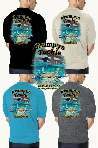 Grumpys Tackle Blueclaw Crab Short Sleeve T-Shirt