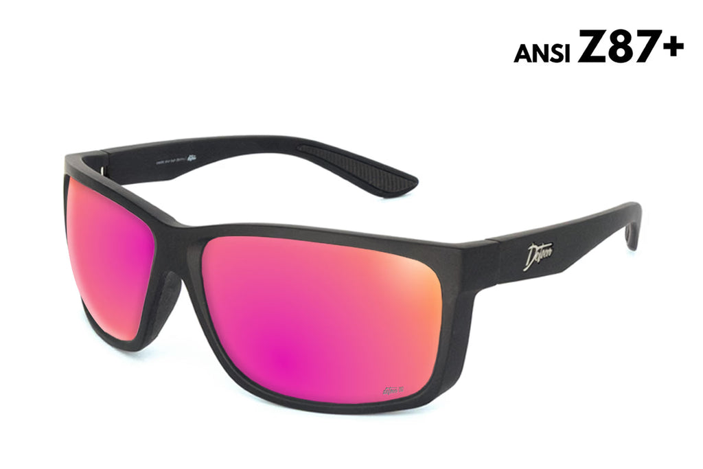 Detour Sunglasses - Breach - Matte Black - Pink Polarized ANSI