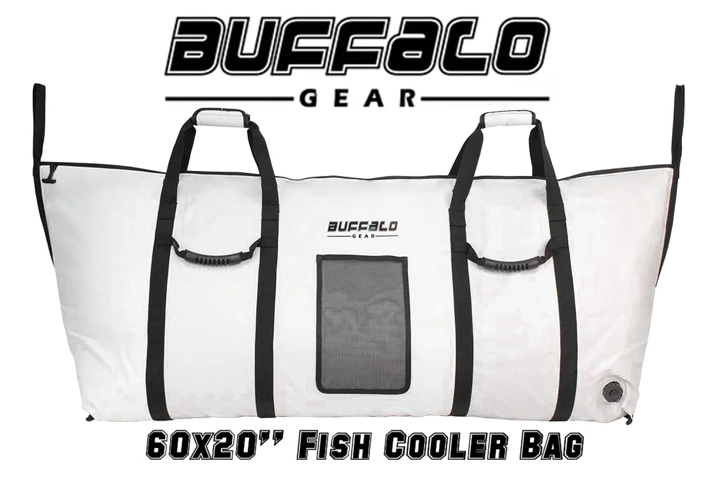 Buffalo Gear 60x20'' Fish Cooler Bag With YKK Zipper, Flat Bottom – Grumpys Tackle