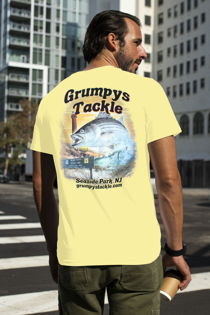 Grumpys Tackle IBSP Striped Bass Short Sleeve T-Shirt 4XL / Tan