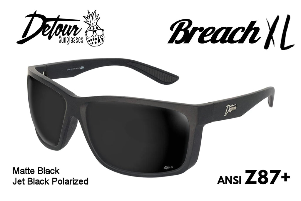 Detour Sunglasses - Breach XL - Matte Black - Jet Black Polarized Detour Sunglasses - Breach XL - Matte Black - Jet Black Polarized