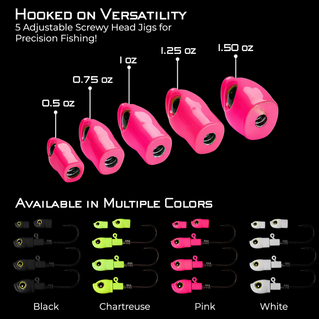 Stack Tackle Replacement Heads- 5/0 Screwy Head Jigs – Grumpys Tackle