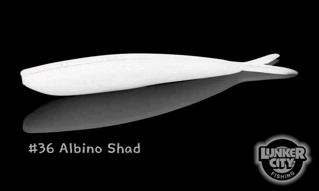 Lunker City Fin-S-Fish Albino Shad; 4 in