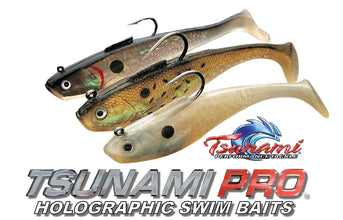 Tsunami Holographic Swim Shad 6in (3pk) / Pearl Spot