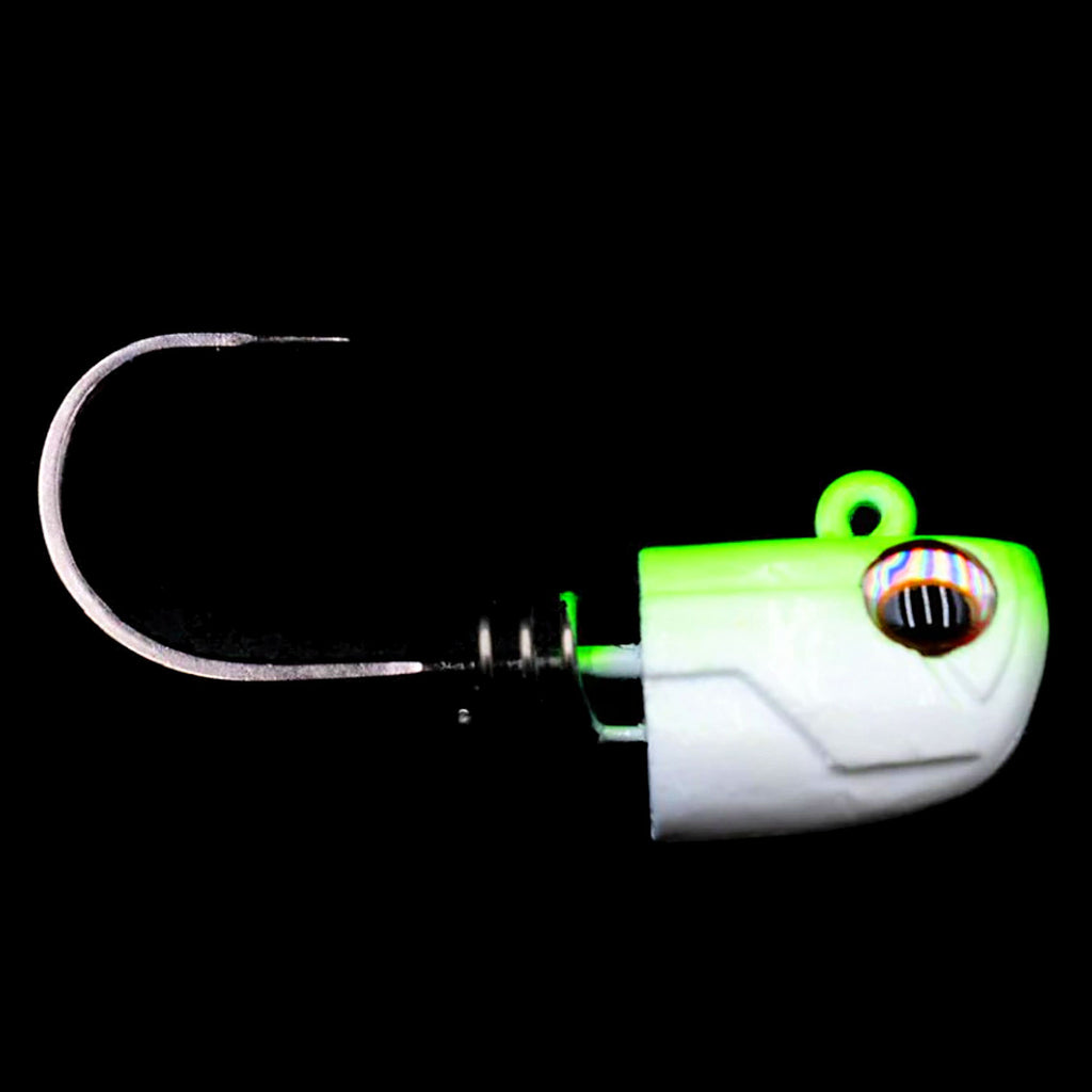 No Live Bait Needed 3 Jig Heads Green Back / 3/8oz