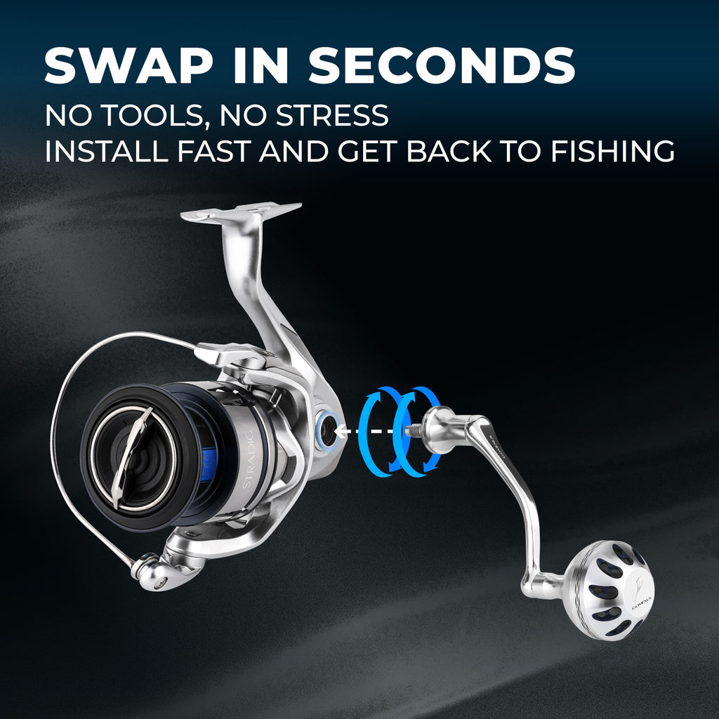 Gomexus Plug&Play Aluminum Power Handle for Shimano Stradic