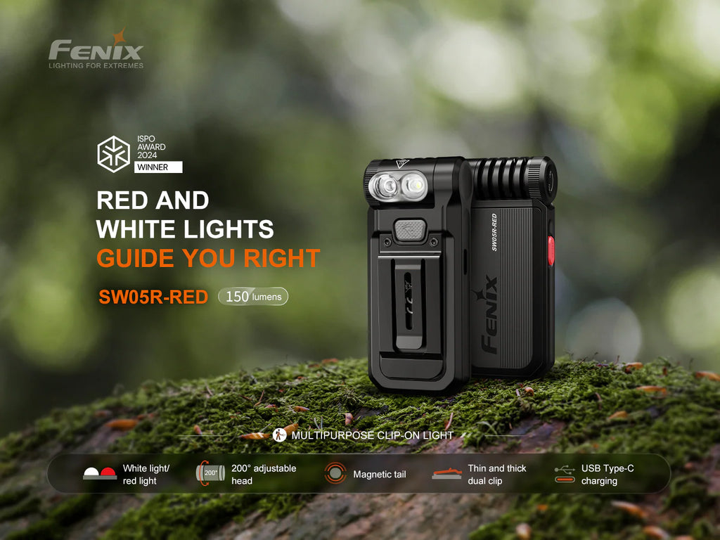 Fenix SW05R Multipurpose Clip-On Light with Red Output – Grumpys Tackle