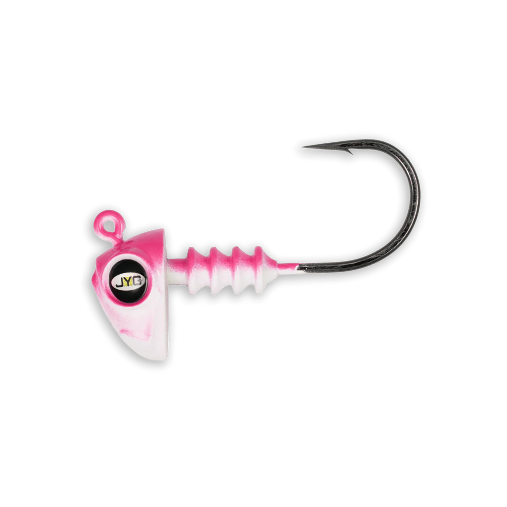 JYG Pro 5in Chubby Jig Head 1oz Flamingo 2pk