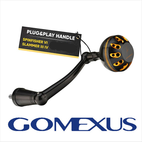 Gomexus Plug&Play Aluminum Power Handle for Penn Spinfisher VI&VII and Slammer III&IV, Black Handle / for Slammer/Spinfisher 2500-4500