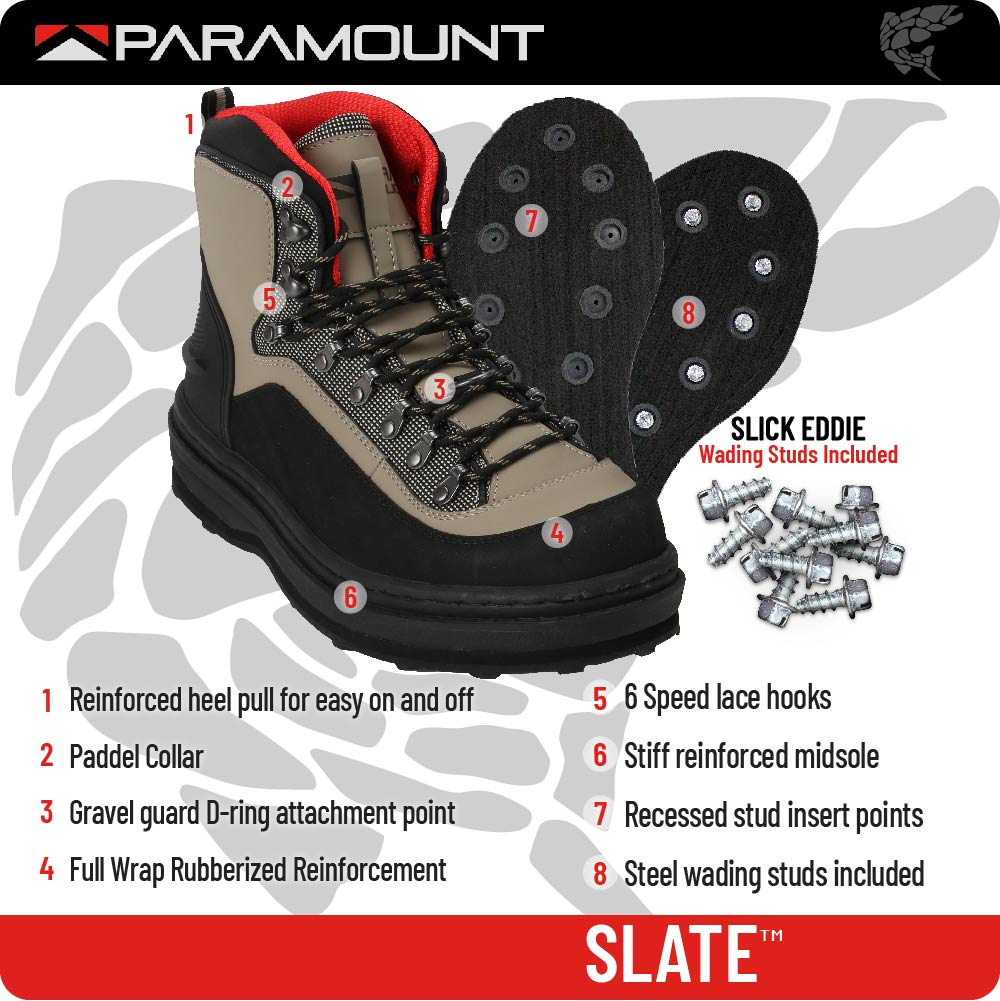 Paramount Outdoors Slate Felt Sole Wading Boots – Grumpys Tackle