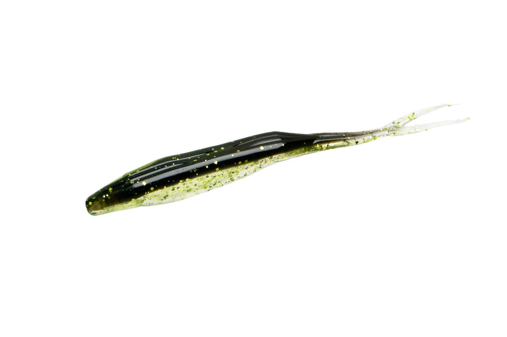 Pack De 10 Leurres Souples ZOOM Salty Super Fluke 5 Pouces - Rainbow Shad - Pêche Bass