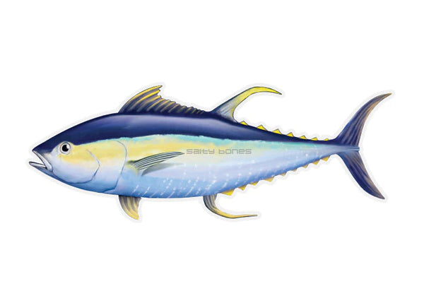 Salty Bones Yellowfin Tuna Profile Fish Decal – Grumpys Tackle