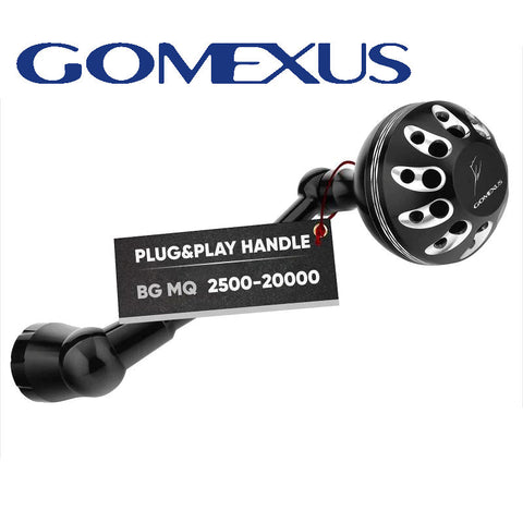 Gomexus Plug&Play Aluminum Power Handle for Daiwa BG MQ Spinning Reel, Black Silver Handle / BG MQ 5000-6000