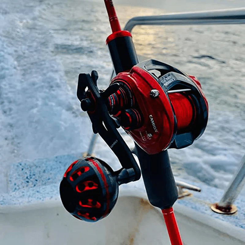 baitcaster reel handles Gomexus Carbon Handle with Aluminum Knob for Baitcasting Reels – Grumpys Tackle