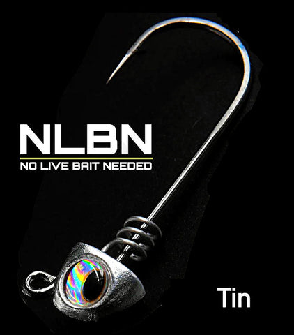 No Live Bait Needed (NLBN) Screw Lock Jig Heads - 8 Inch - Tin