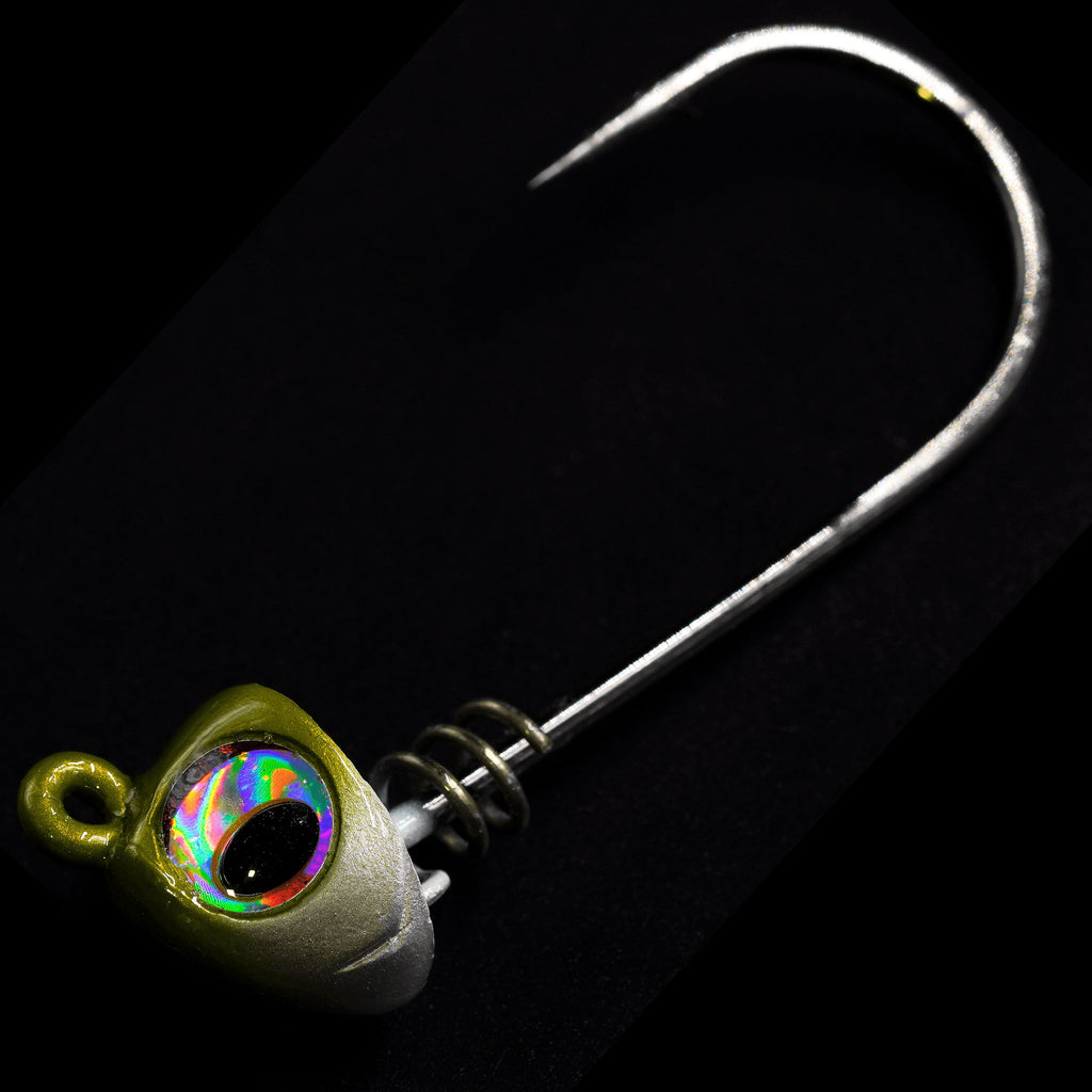 No Live Bait Needed 8 Jig Heads Green Back / 3/4oz