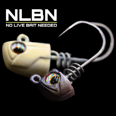 No Live Bait Needed (NLBN) Screw Lock Jig Heads - 3 Inch
