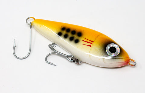 Alan's Custom Lures Combat Glider, 4.5, 2.0 oz, Yellow Over White