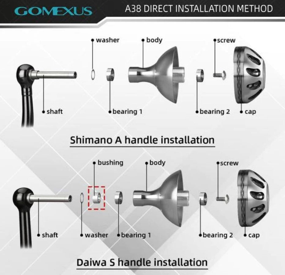 Aluminum Single Handle with Knob 57mm MSL-L57