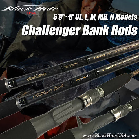 Black Hole Challenger Bank Spiral Wrap Conventional Rods