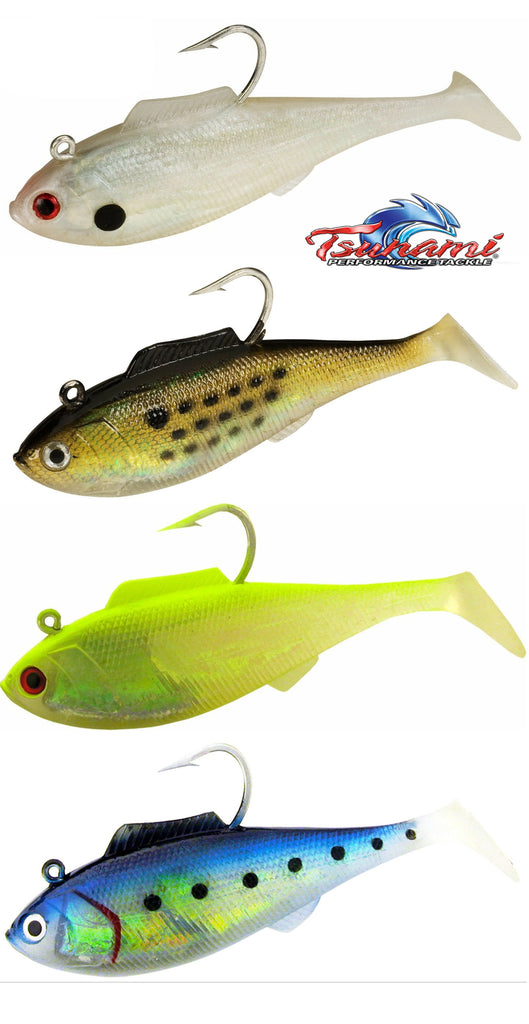 Tsunami Holographic 6.5 Swim Shad Soft Bait-Opaque White