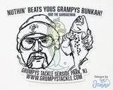 Grumpys Tackle Bob The Garbageman "Grampys Bunkah!" Decal