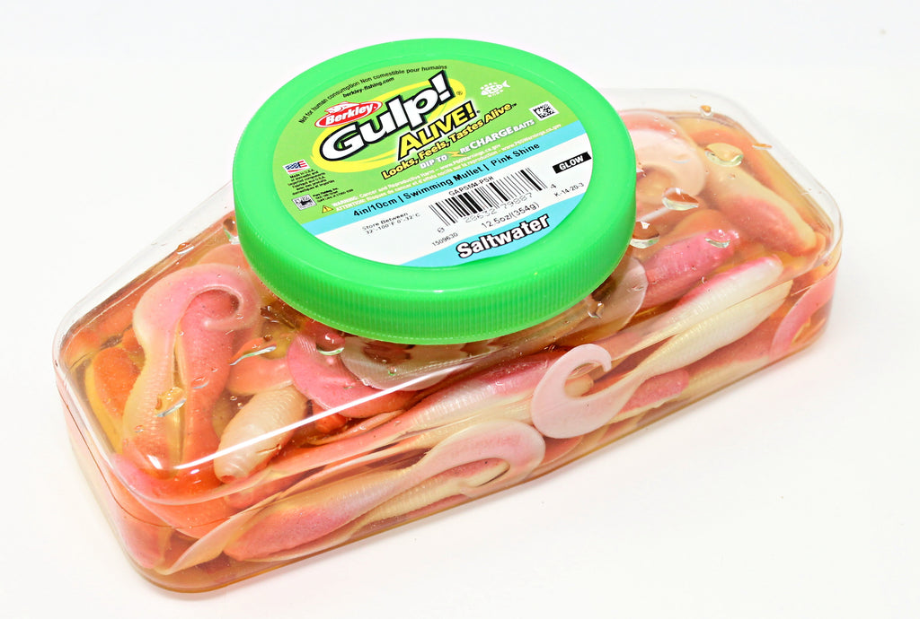 berkley gulp gulp alive plastics tackle box burn storage Berkley Gulp! Alive!® Saltwater Swimming Mullet