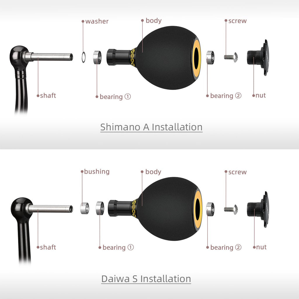 GOMEXUS Power Knob Compatible for Shimano Daiwa Spinning Reel Fishing Reel Handle Knob