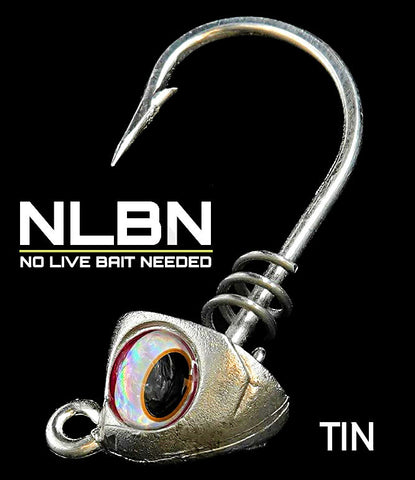 No Live Bait Needed (NLBN) Screw Lock Jig Heads - 5 Inch - Tin