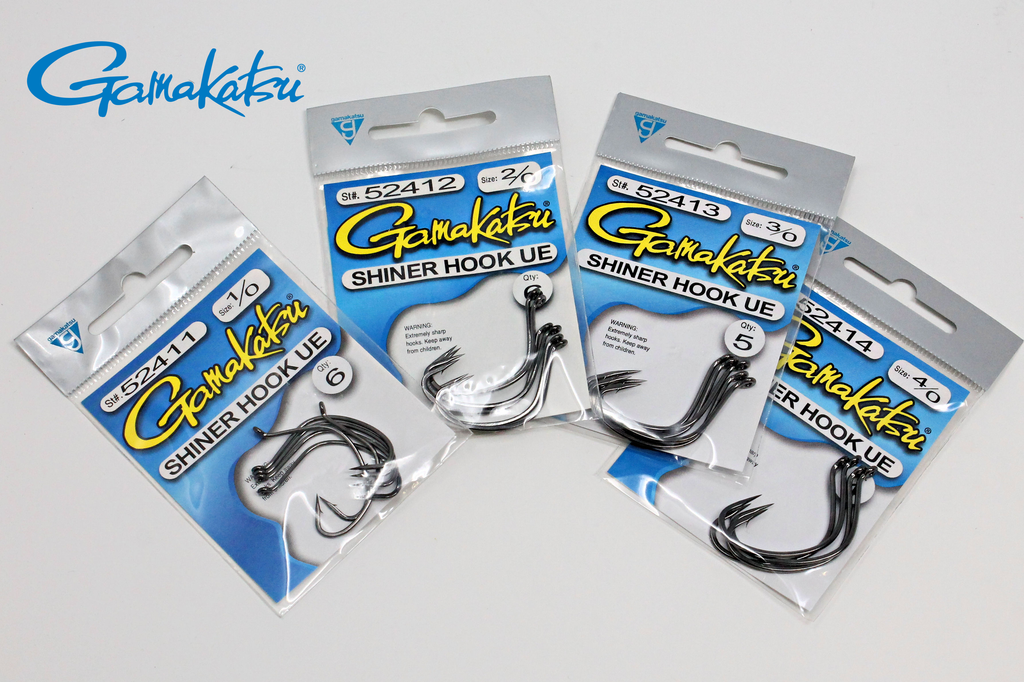 Gamakatsu Shiner Hooks, Upturned Eye - 1/0 Black