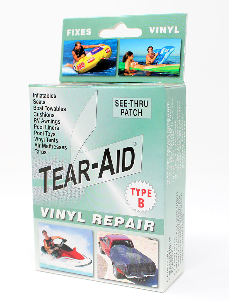 TEAR AID Type B - Rustines Réparation PVC Pour Matelas Eau, Bateaux Gonflables, Tentes, Piscines Et Camping